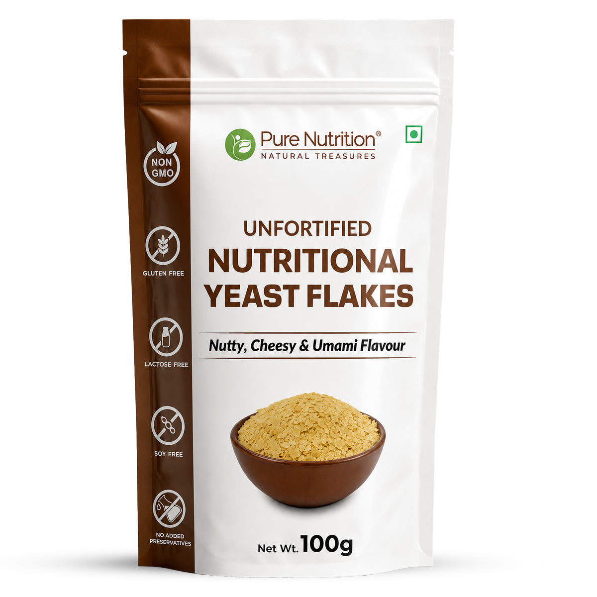Nutritional Yeast Flakes Unfortified 100g | Nutty, Cheesy & Umami Flavour | Non-GMO, Gluten Free, Soy Free