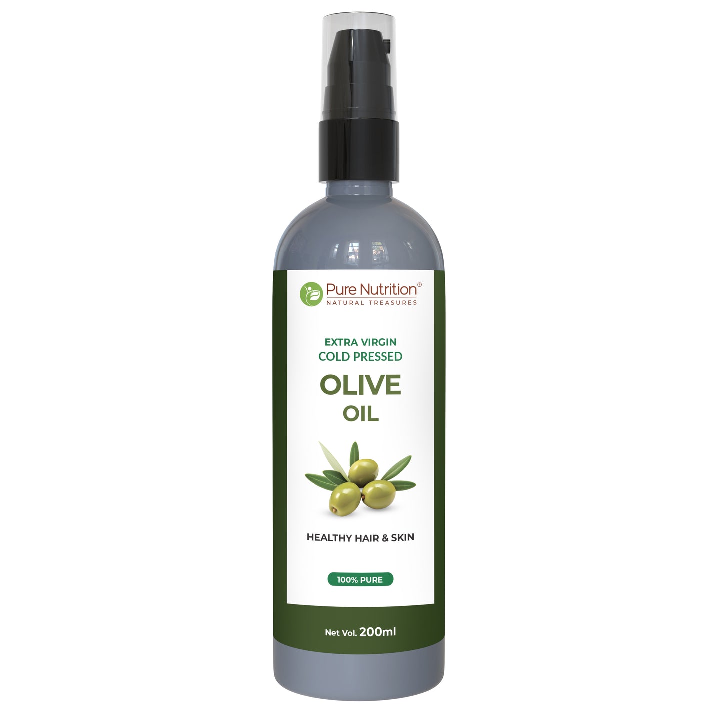 Pure Nutrition Extra Virgin Cold Pressed Olive Oil 200ml | 100% Pure | Multipurpose Use
