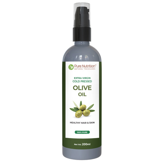 Pure Nutrition Extra Virgin Cold Pressed Olive Oil 200ml | 100% Pure | Multipurpose Use