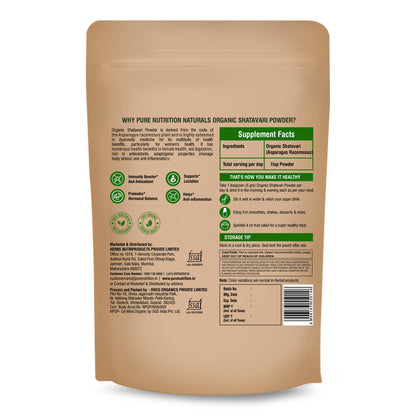Her Health Combo: Organic Shatavari Powder 227g + PCOS Balance with Myo & D-Chiro Inositol