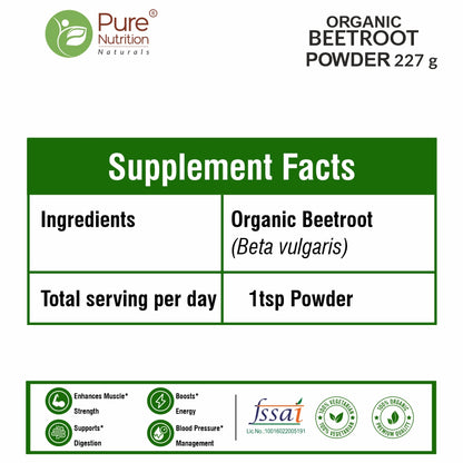 Organic Beetroot Powder | USDA Organic Beetroot Root Powder | Natural Superfood Powder