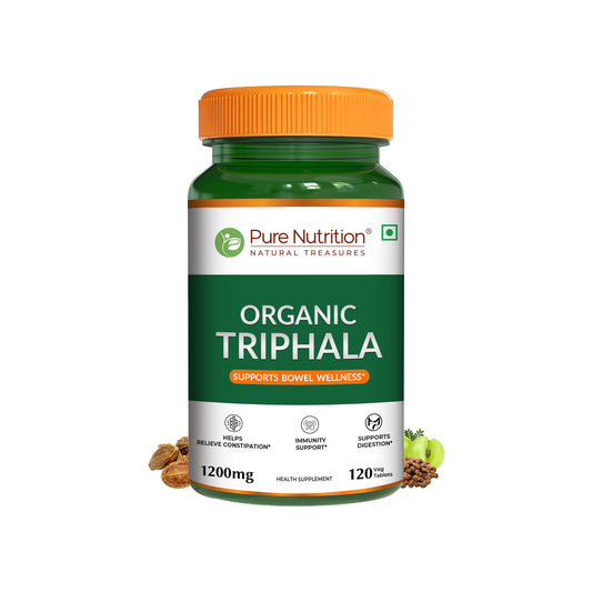 Organic Triphala Extract Supplement - 120 Vegetarian Tablets | Supports Digestion and Boosts Immunity