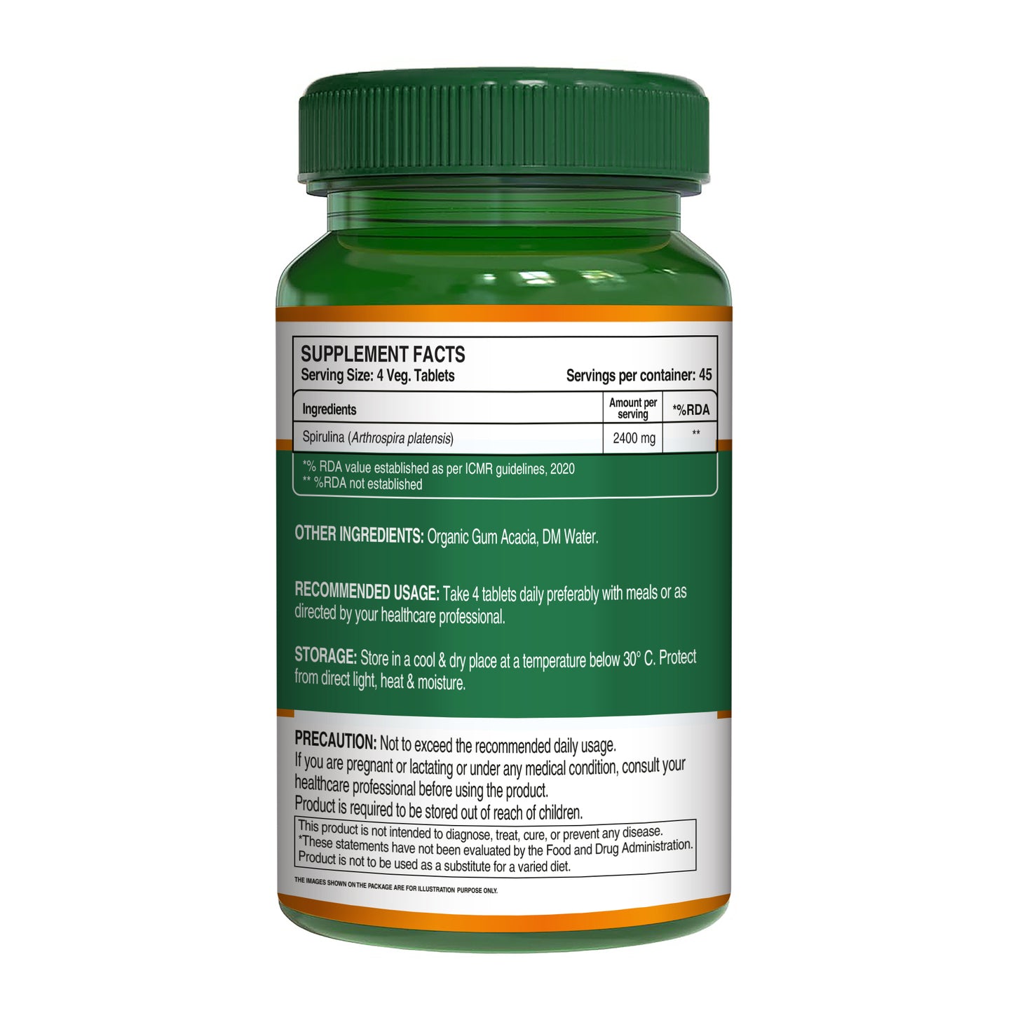 Spirulina Vegetarian Tablets – 180 Count