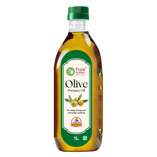 Pure Nutrition Pomace Olive Oil: Ideal for Indian Cooking & Deep Frying | Low in Saturated Fat - 1L