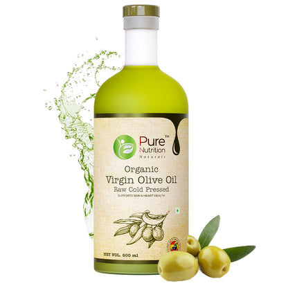 Virgin Olive Oil 500ml Glass Bottle + Virgin Coconut Oil 500ml Glass Bottle