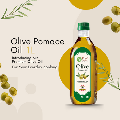 Pomace Olive Oil – Ideal for Indian Cooking & Deep Frying | Low in Saturated Fat - 1 ltr