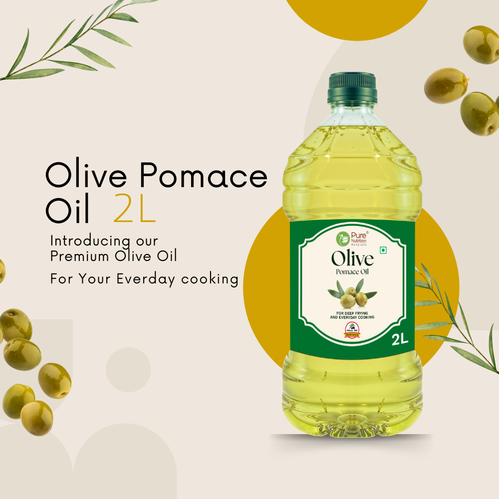 Pomace Olive Oil: Ideal for Indian Cooking & Deep Frying | Low in Saturated Fat - 2L
