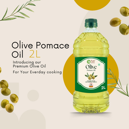 Pure Nutrition Pomace Olive Oil: Ideal for Indian Cooking & Deep Frying | Low in Saturated Fat - 2L