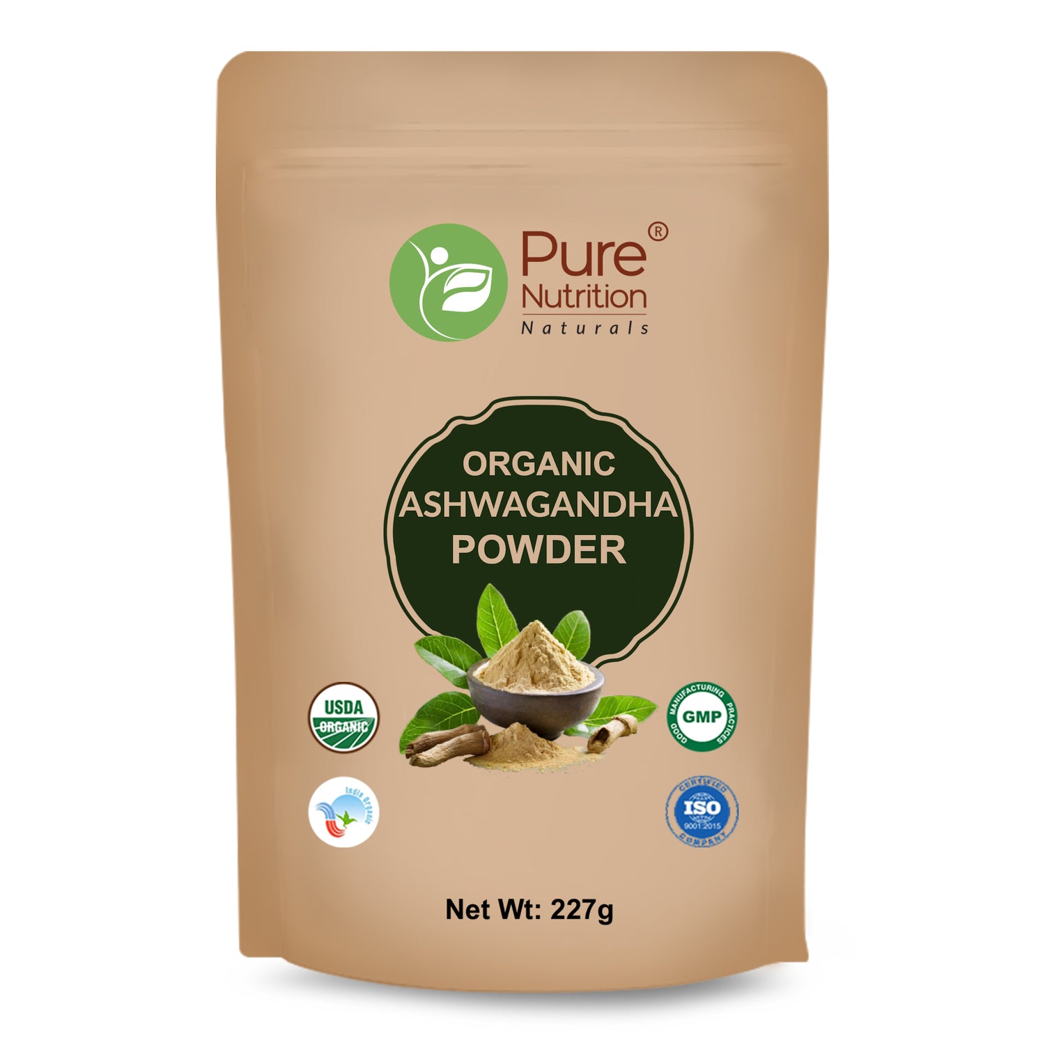 Organic Ashwagandha Powder - 227g | 100% Pure and Natural | Supports Stress Relief, Vitality, and Overall Wellness