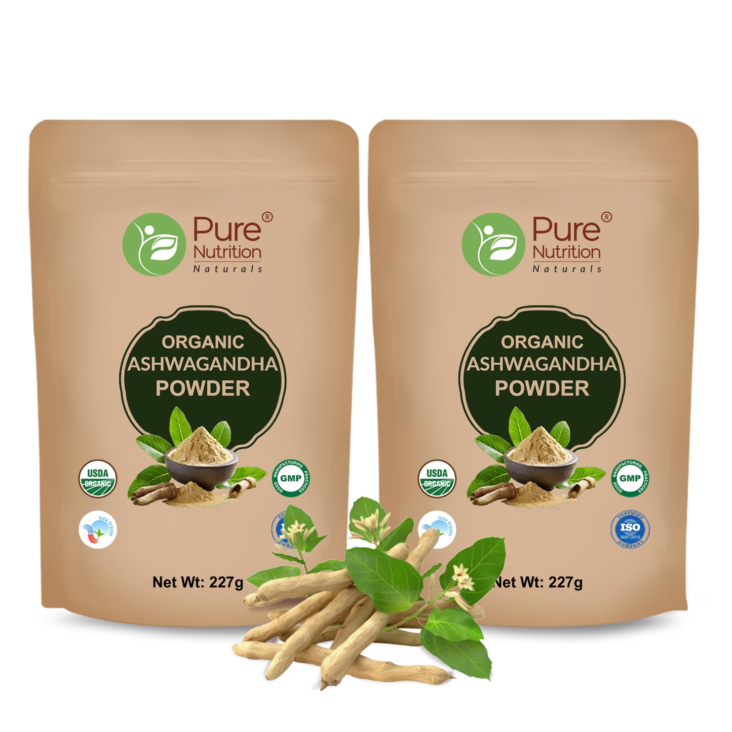 Organic Ashwagandha Powder - 227g | 100% Pure and Natural | Supports Stress Relief, Vitality, and Overall Wellness