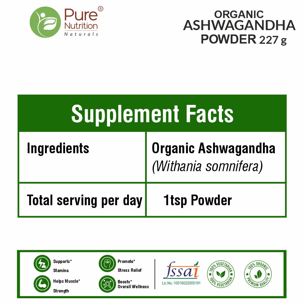 Pure Nutrition Organic Ashwagandha Powder