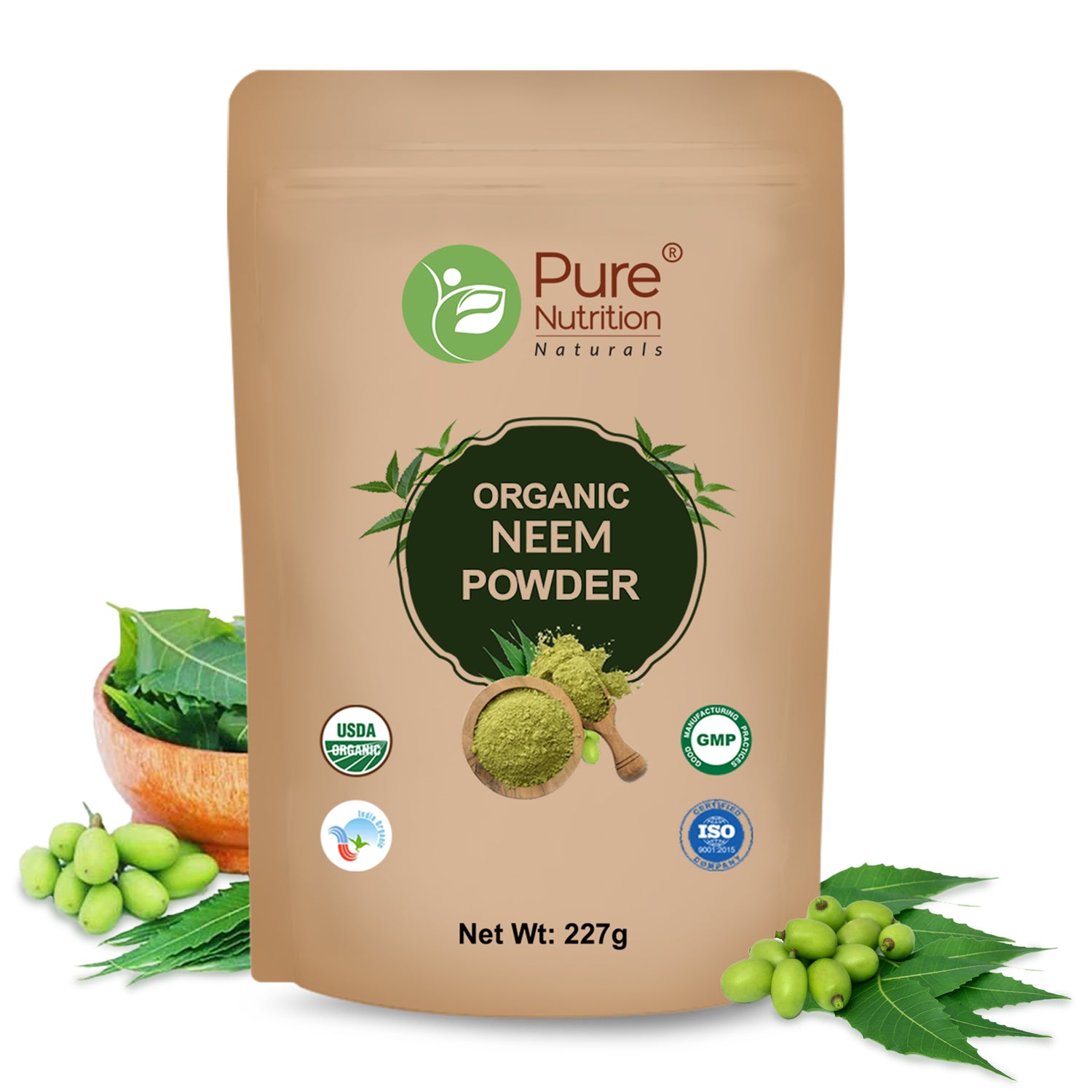 Organic Neem Powder - 227g | 100% Pure and Natural | Supports Skin Health, Detoxification, and Immunity