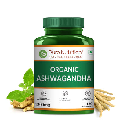 Organic Ashwagandha - 120 Tablets | Supports Stress Management, Sleep, Fertility, Immunity, Vitality, and Strength