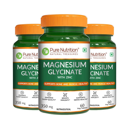 Magnesium Glycinate with Zinc tablets | Supports Sleep, Stress & Heart Health|