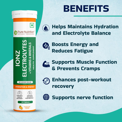 Pure Nutrition IONZ Electrolytes + Vitamins & Minerals – Moroccan Orange Flavour