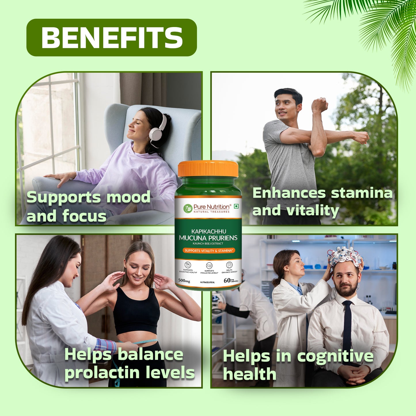 Pure Nutrition Mucuna Pruriens Extract | 500 mg | 60 Veg Capsules