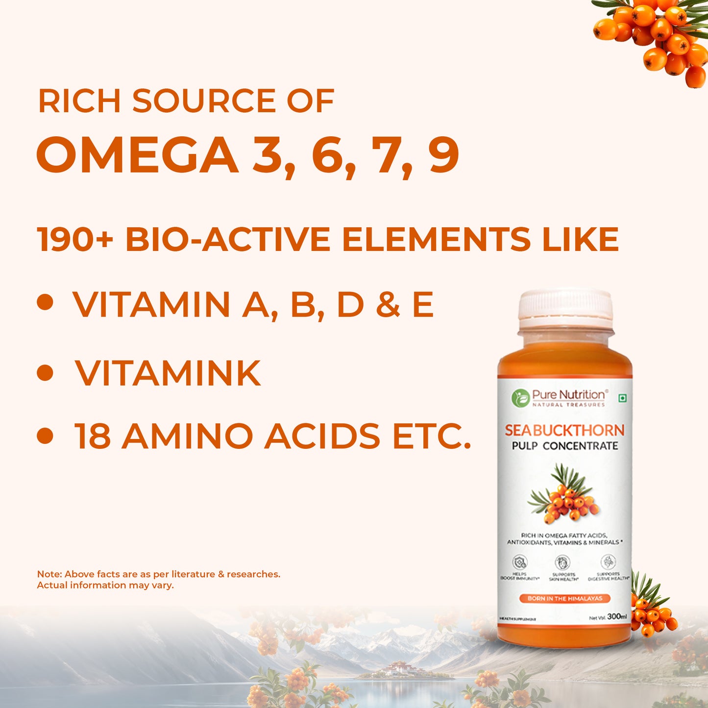 Sea Buckthorn Pulp Concentrate  300ml | Skin, Immunity & Omega Fatty Acids