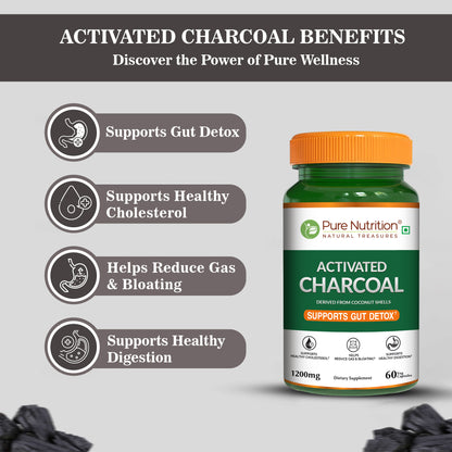 Activated Charcoal – 1200mg | Derived from Coconut Shells