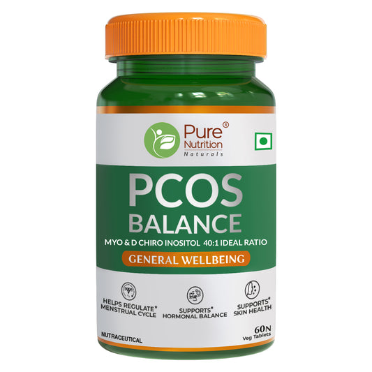 PCOS Balance Supplement for Women - 60 Vegetarian Tablets, 40:1 Ratio 2000mg Myo-Inositol to 50mg D-Chiro-Inositol, Helps Regularise Periods, Supports Hormonal Balance & Weight Management