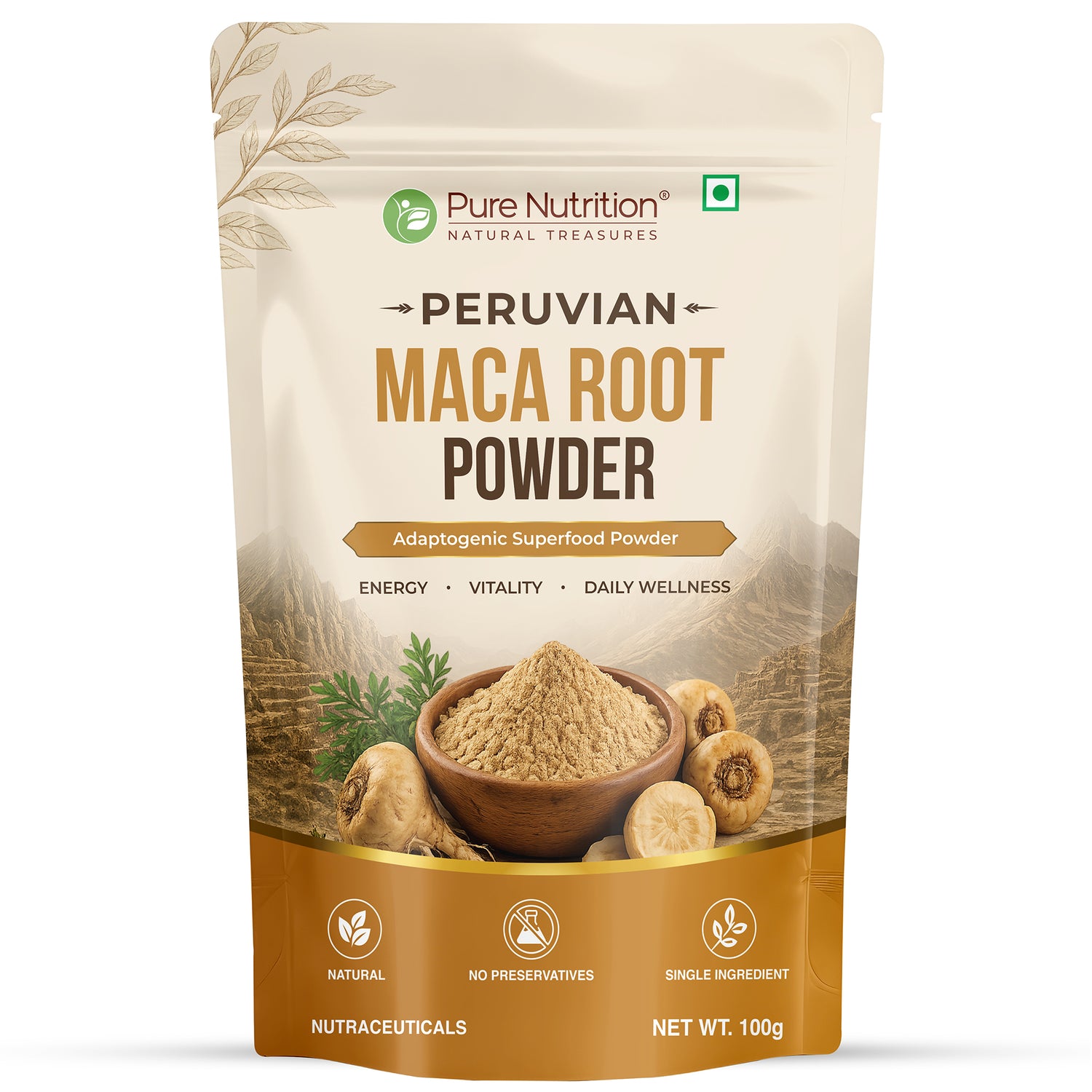 Peruvian Maca Root Powder | 100g Adaptogenic Superfood Powder