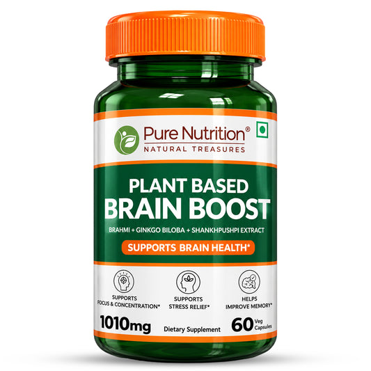 Plant-Based Brain Boost  Brahmi, Ginkgo Biloba & Shankhpushpi | Focus & Clarity