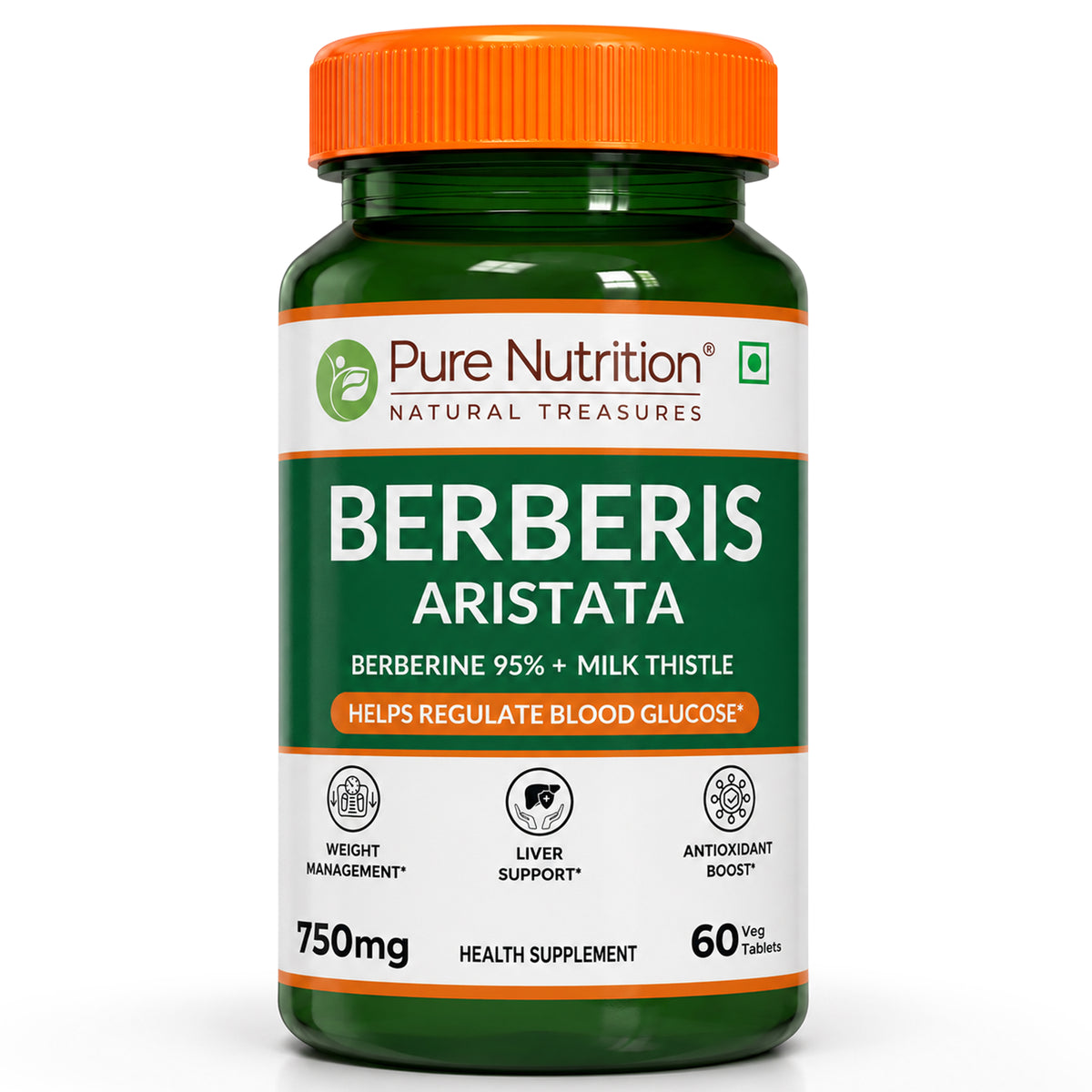 Berberis Aristata 60 Capsules  Berberine 95% & Milk Thistle | Liver Support