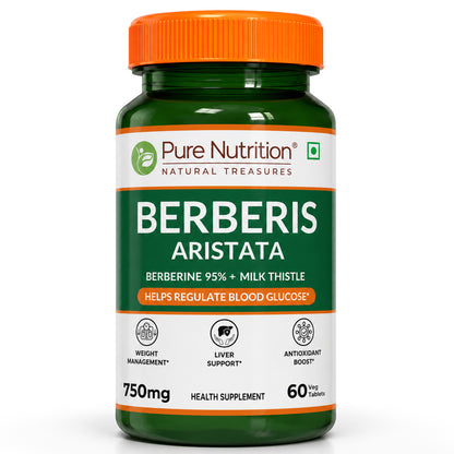 Berberis Aristata 60 Capsules  Berberine 95% & Milk Thistle | Liver Support