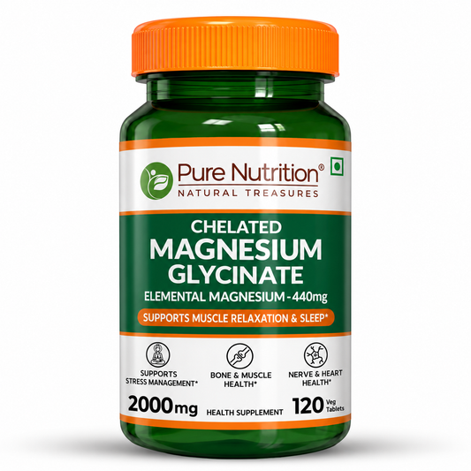 Chelated Magnesium Glycinate 2000mg Supplement | 120 Tablets