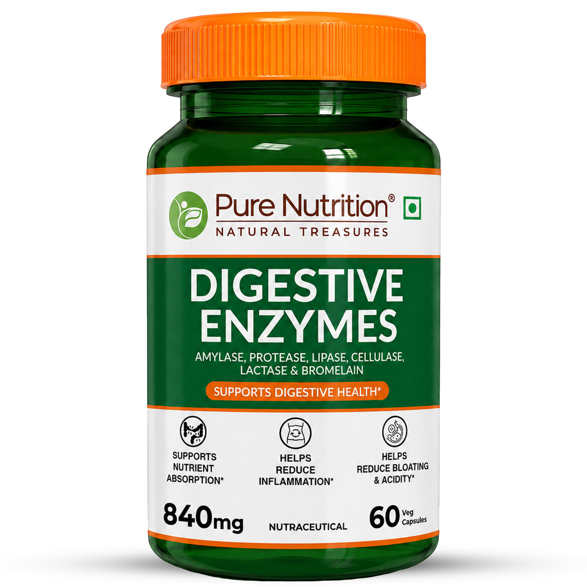 Digestive Enzymes with Bromelain Plant-Based | Probiotics & Herbs | 60 Caps | 120 Caps