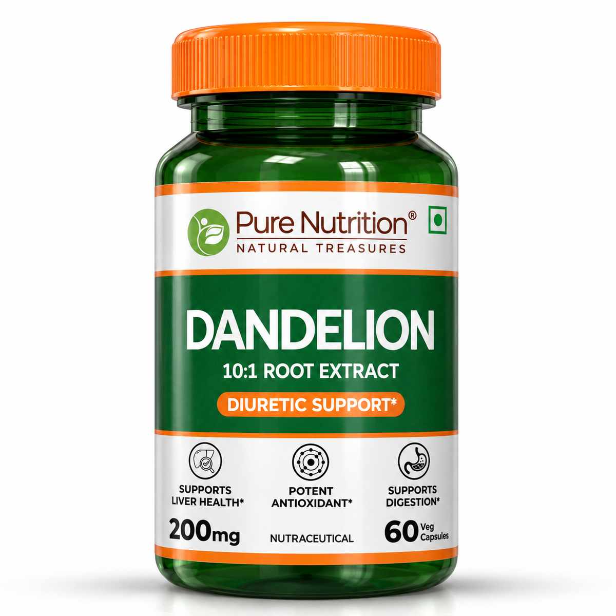 Dandelion Root Extract 200mg Liver, Digestion & Antioxidant Support | Veg Caps