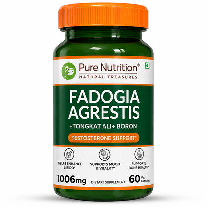 Fadogia Agrestis + Tongkat Ali + Boron Natural Testosterone Support | 60 Tablets