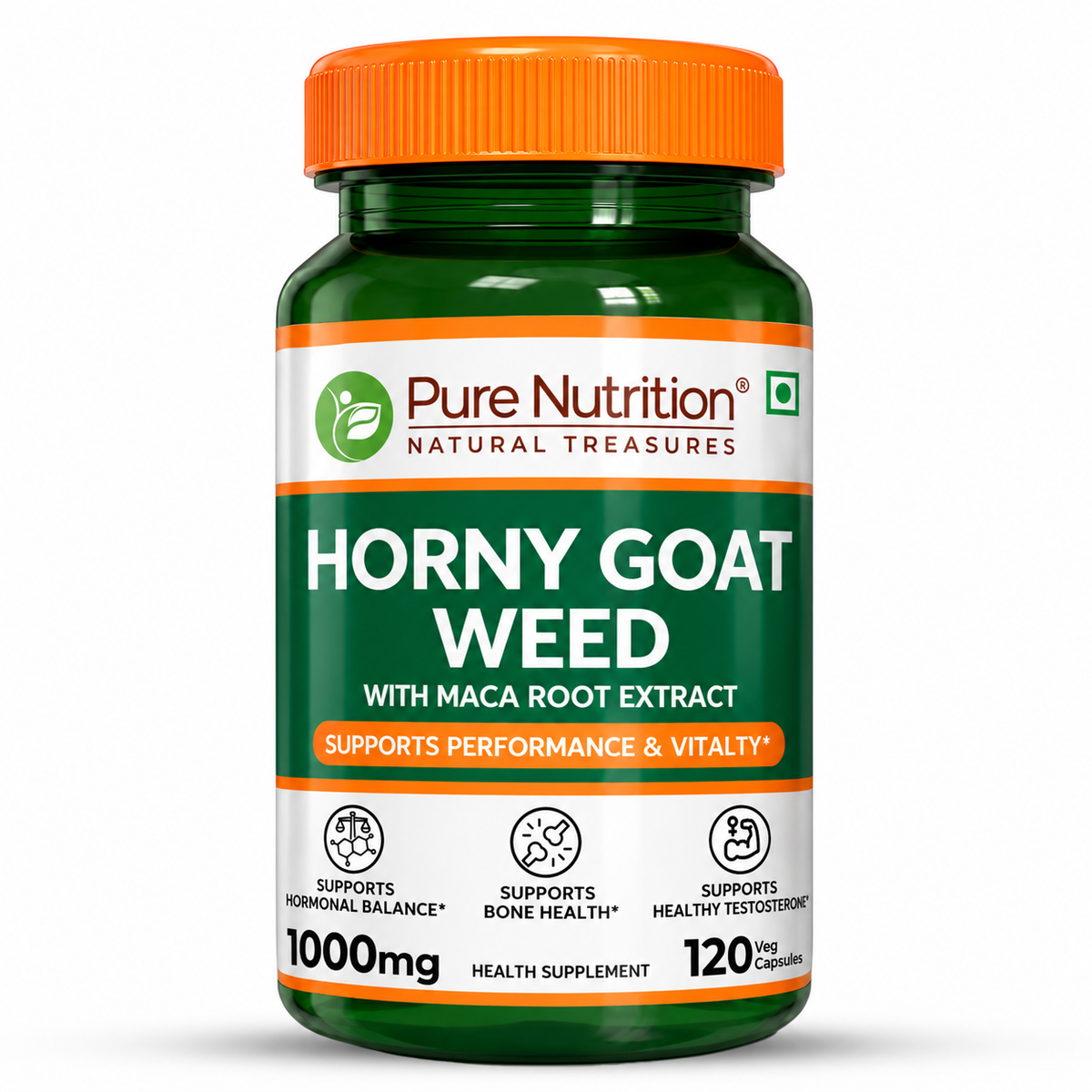 Horny Goat Weed with Maca Root  120 Veg Tablets | Vitality & Stamina