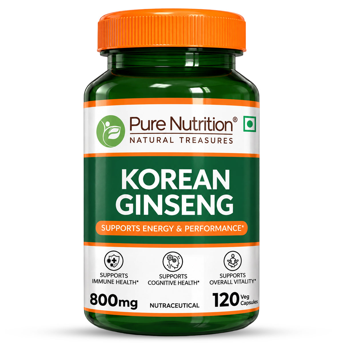 Korean Ginseng (Panax) Capsules 120 Count  Energy, Stamina & Brain Health