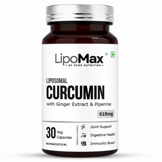 LipoMax Liposomal Curcumin 610mg with Ginger Extract & Piperine