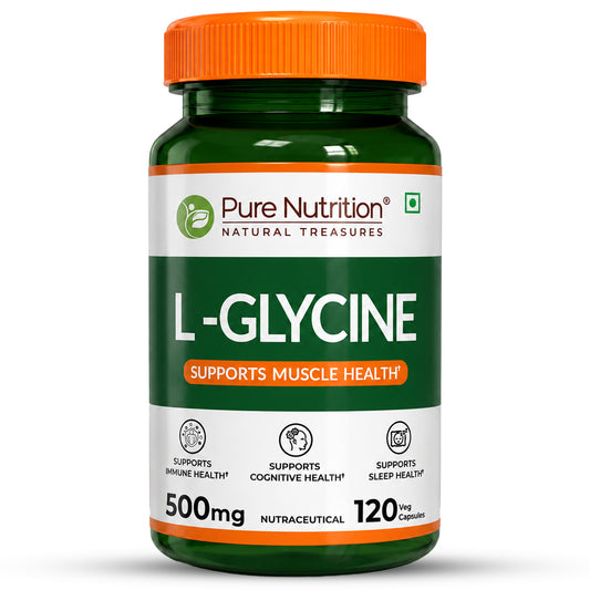 L-Glycine 500mg Veg Capsules  Muscle, Cognitive & Sleep Support | 120 Caps