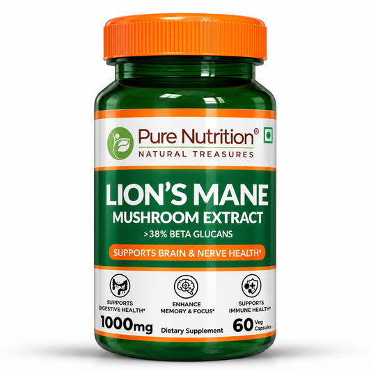 Lion's Mane Mushroom Extract 1000mg 38% Beta-Glucans | Brain & Cognitive Health