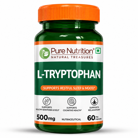 L-Tryptophan 500mg Veg Capsules  Mood Balance, Sleep & Wellness