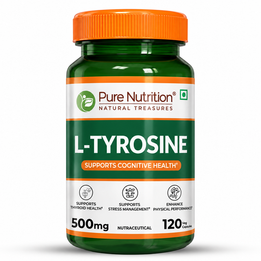 L-Tyrosine 500mg | Amino Acid Supplement for Focus, Mood & Stress Support | 120 Tablets