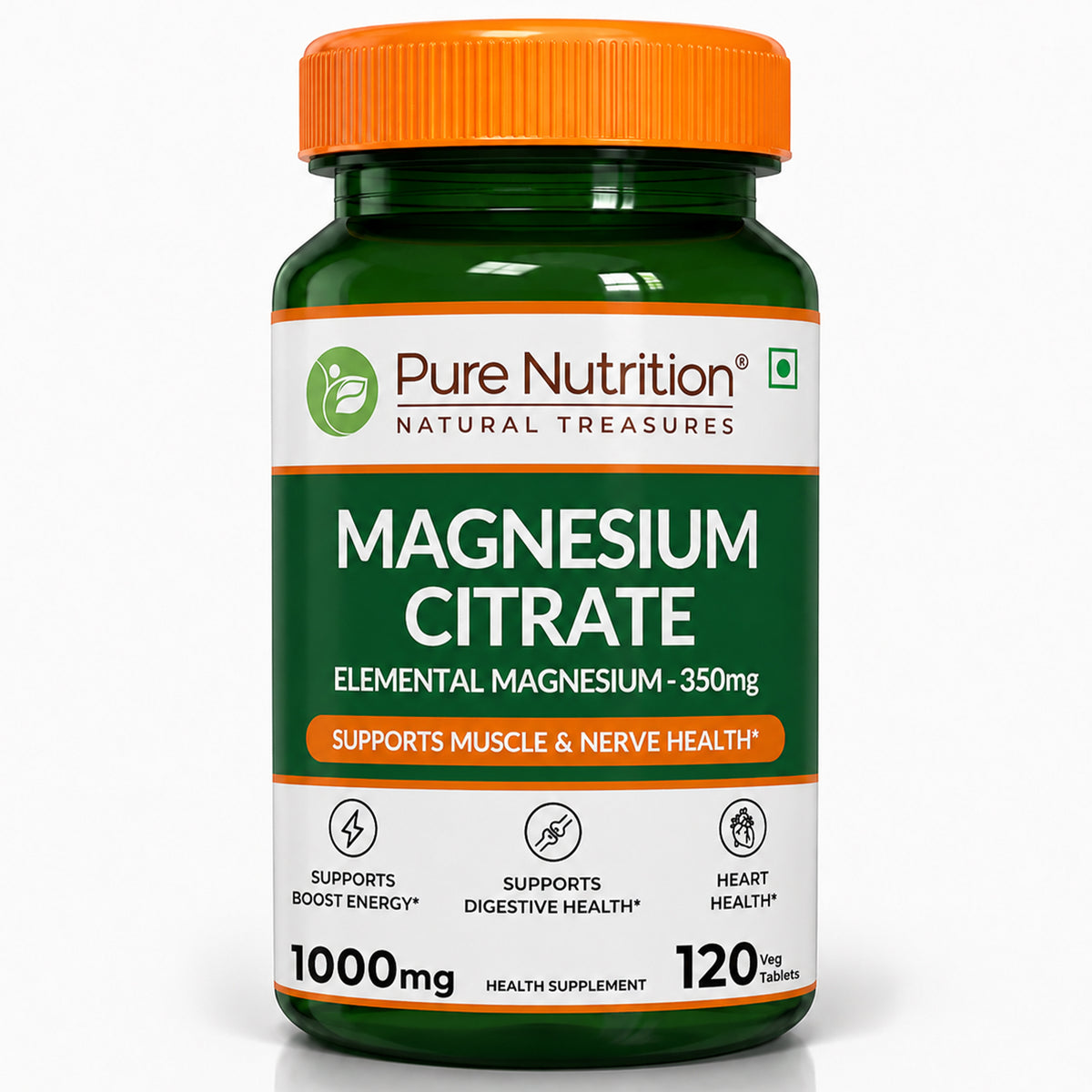 Magnesium Citrate - 120 Tablets | Supports Digestion and Reduces Muscle Cramps