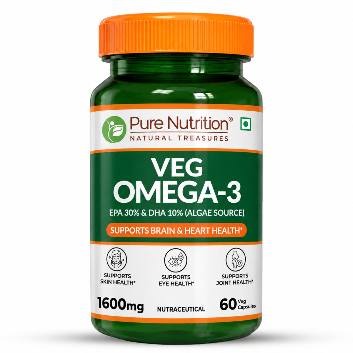 Vegan Omega-3 1600mg from Algae EPA & DHA | Heart & Brain Health