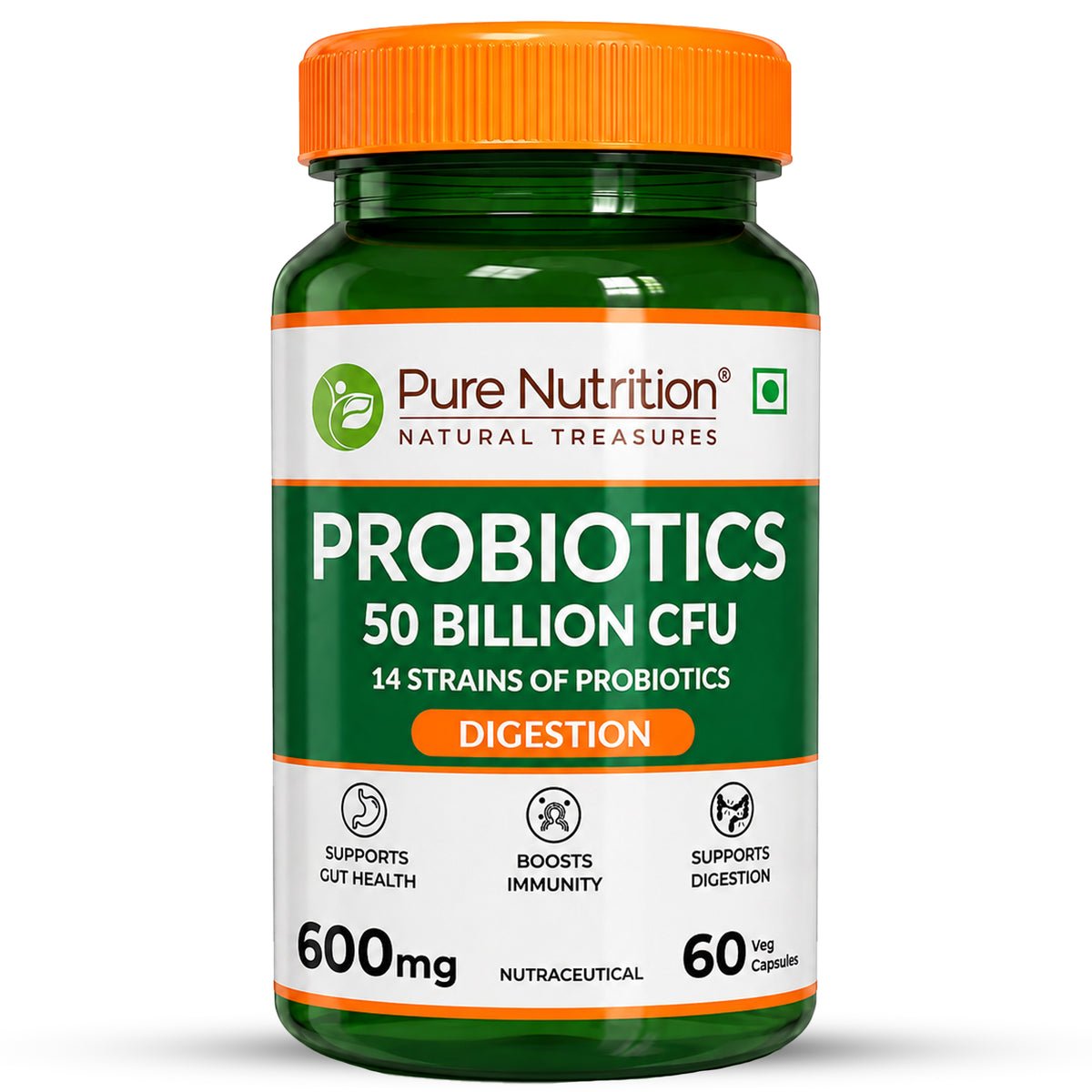 Probiotic 50 Billion CFU | 14 Strains | 60 Veg Capsules