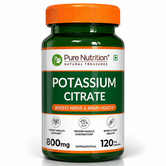 Potassium Citrate 800mg  Nerve, Kidney & Bone Health | 120 Veg Capsules