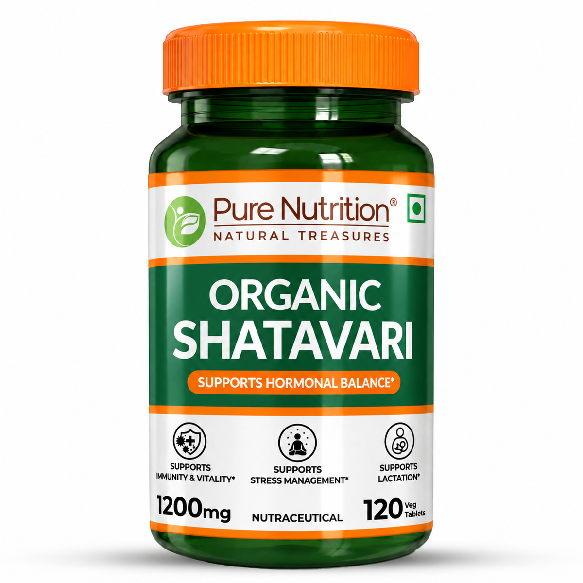 Organic Shatavari - 120 Tablets | Boosts Immunity, Digestion, and Supports Women's Hormonal and Reproductive Health
