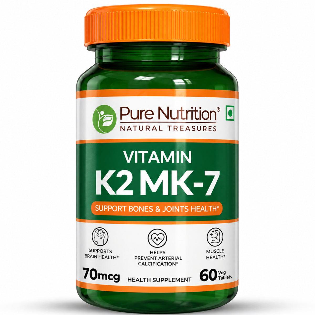 Vitamin K2 MK-7 with Vitamin D3  Bone & Heart Health | 60 Veg Tablets