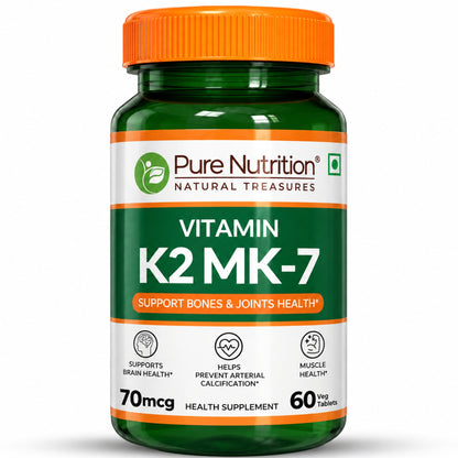 Vitamin K2 MK-7 with Vitamin D3  Bone & Heart Health | 60 Veg Tablets