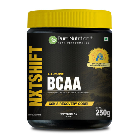 Pure Nutrition Peak Performance NXTShift All-in-One BCAA Powder 250g – With Electrolytes, Taurine & Vitamin B6