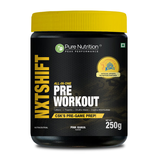 Pure Nutrition NXTShift Pre Workout – Caffeine, L-Theanine, Citrulline Malate & Creatine | Pink Guava