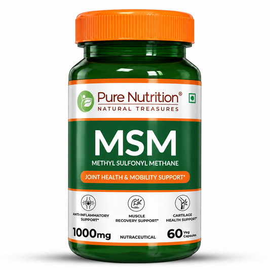MSM 1000 mg | Methyl Sulfonyl Methane Capsules | Joint & Mobility Support | 60 Tablets