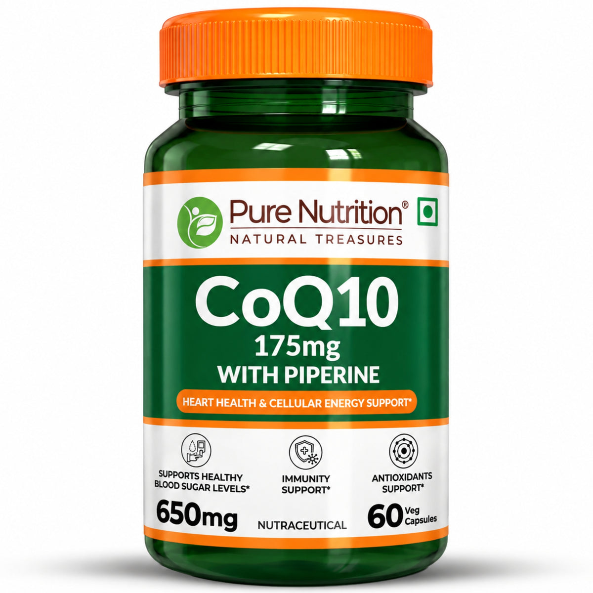 Coenzyme Q10 175mg  Supports Cellular Energy & Heart Health | 60 Capsules