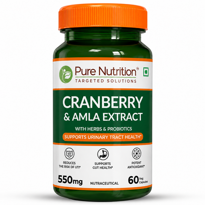 Cranberry and Amla Extract Capsules with Herbs & Probiotics 60 Veg Capsules